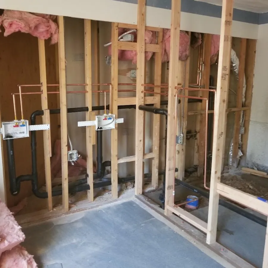 Copper pipe rough-in and plumbing installation in Whitefish